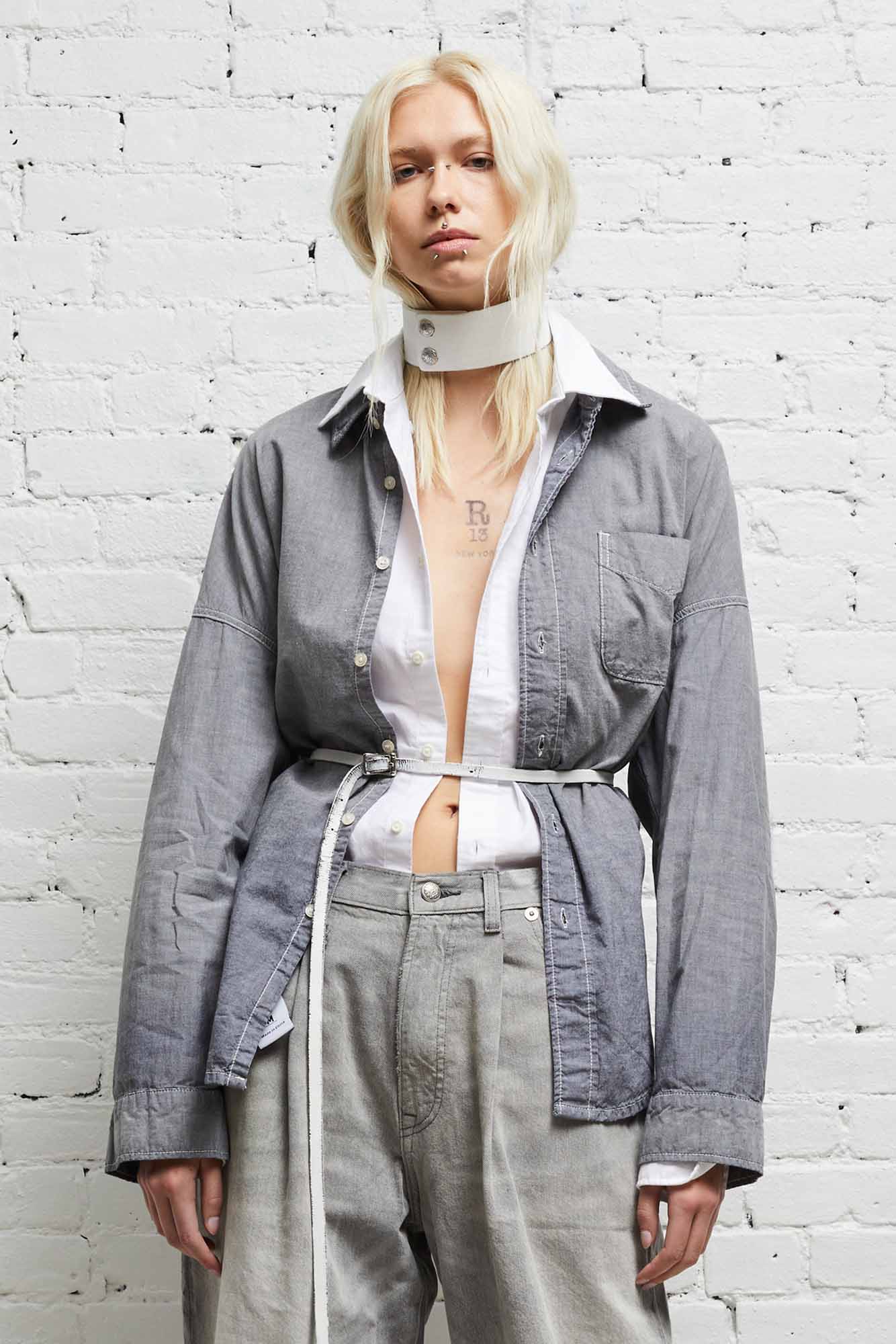 LONG SLEEVE BUTTON-UP - BLACK CHAMBRAY