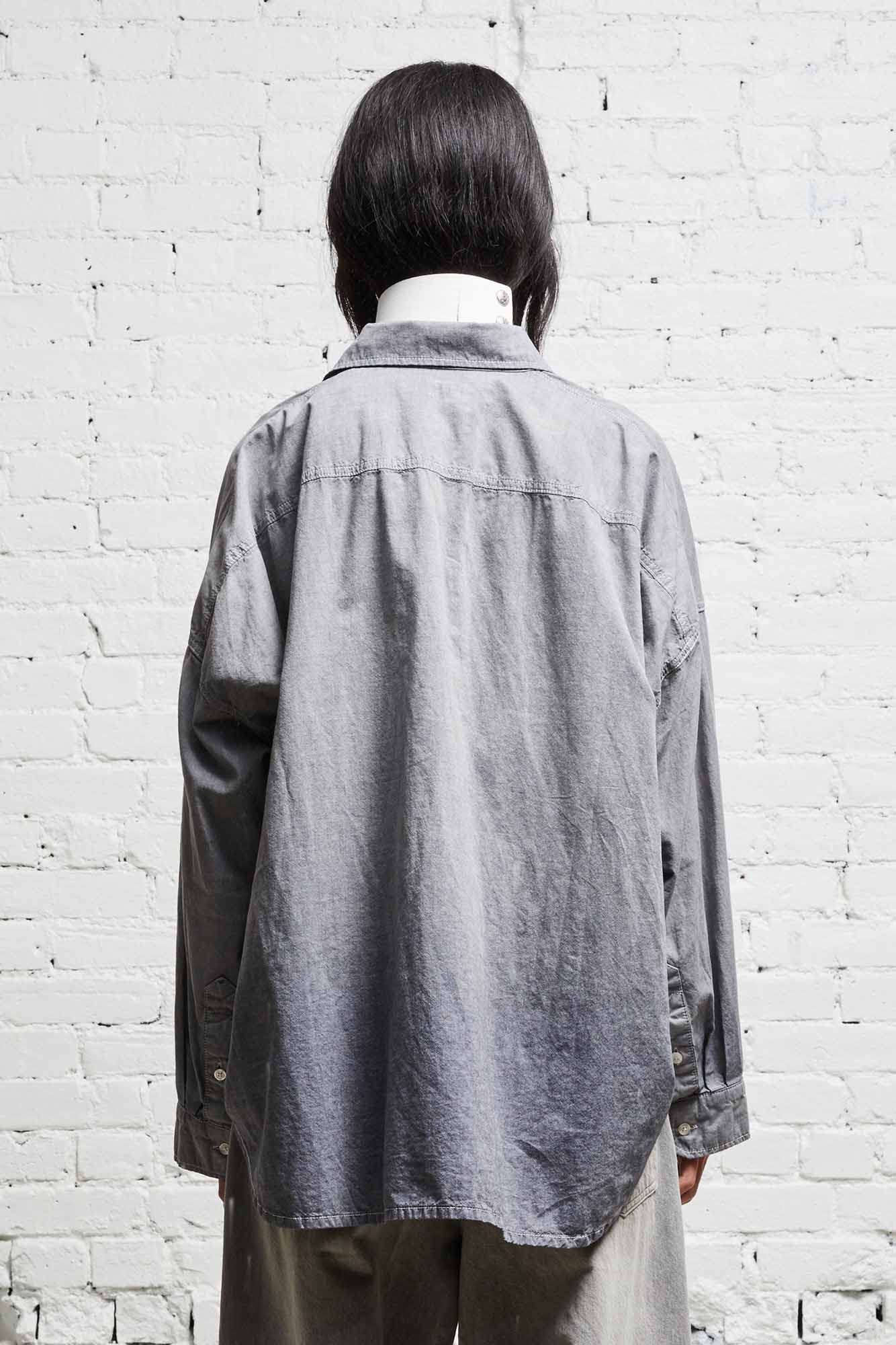 LONG SLEEVE BUTTON-UP - BLACK CHAMBRAY