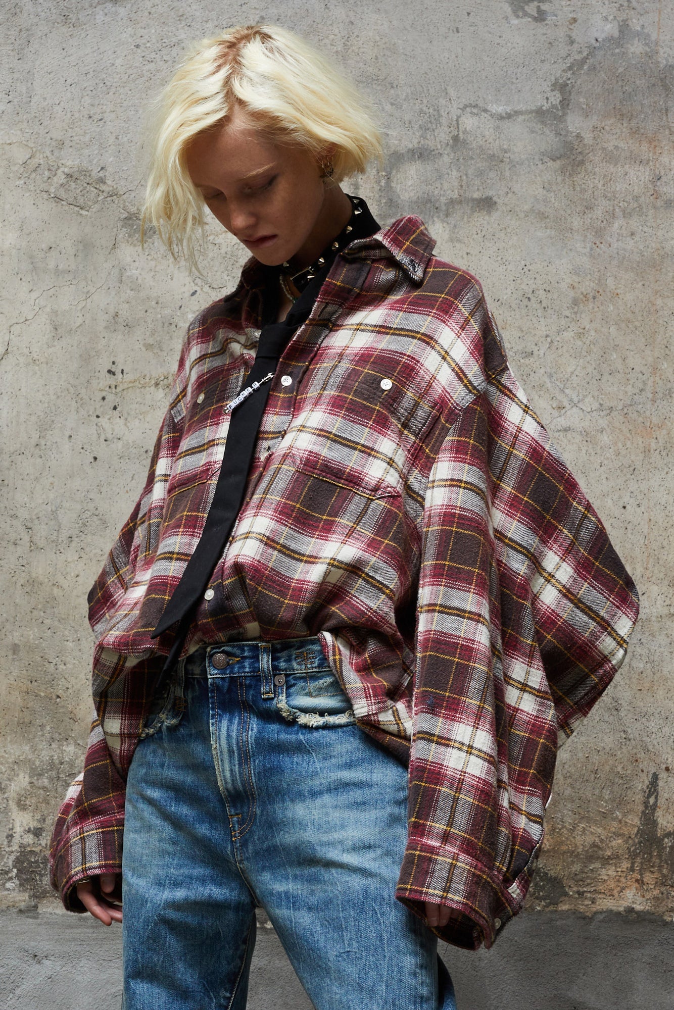 ZIGGY WORKWEAR SHIRT - ECRU/MAROON PLAID