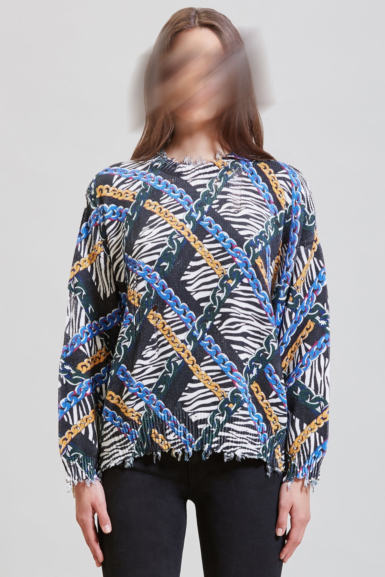 OVERSIZED SWEATER - CHAINED ZEBRA