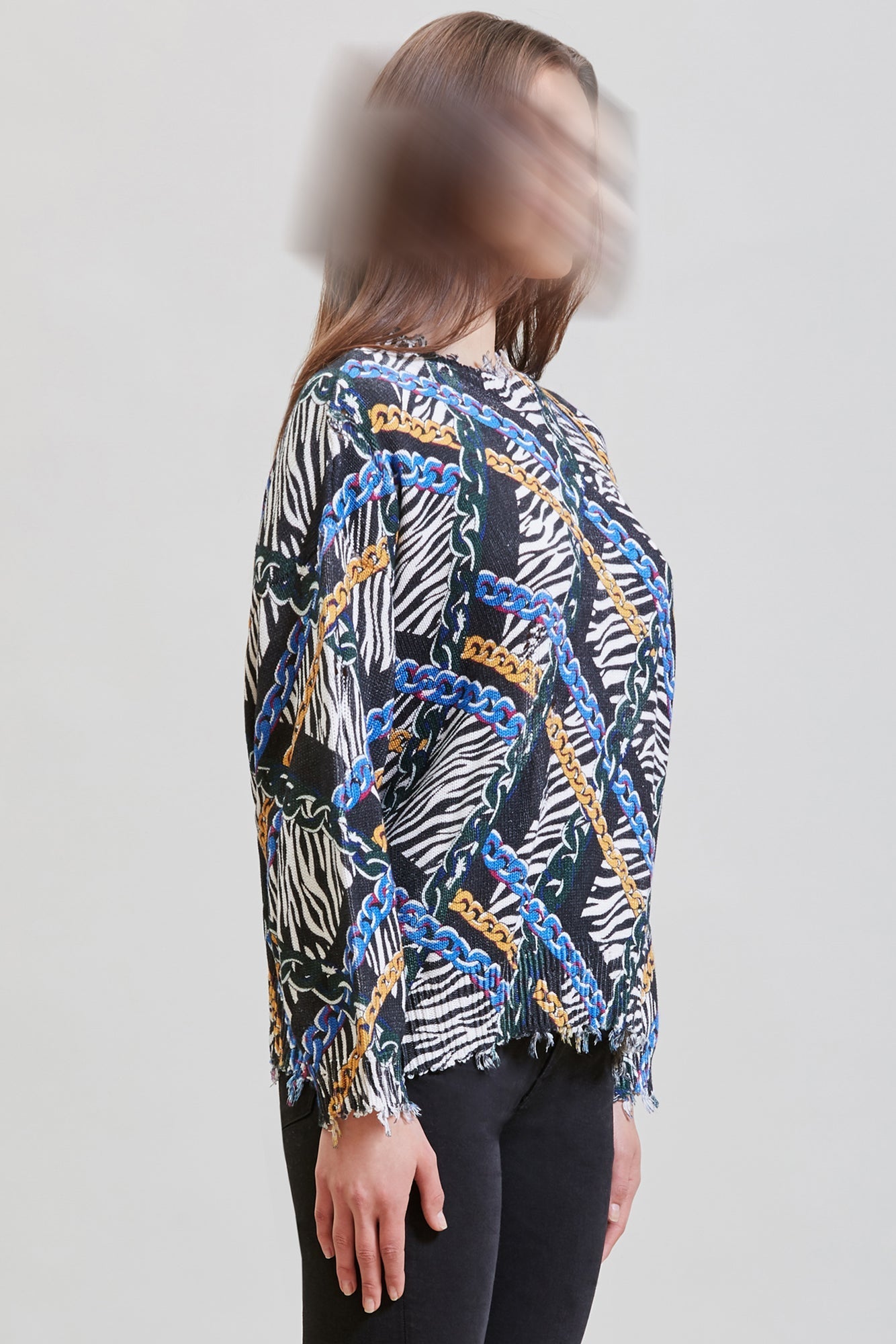 OVERSIZED SWEATER - CHAINED ZEBRA