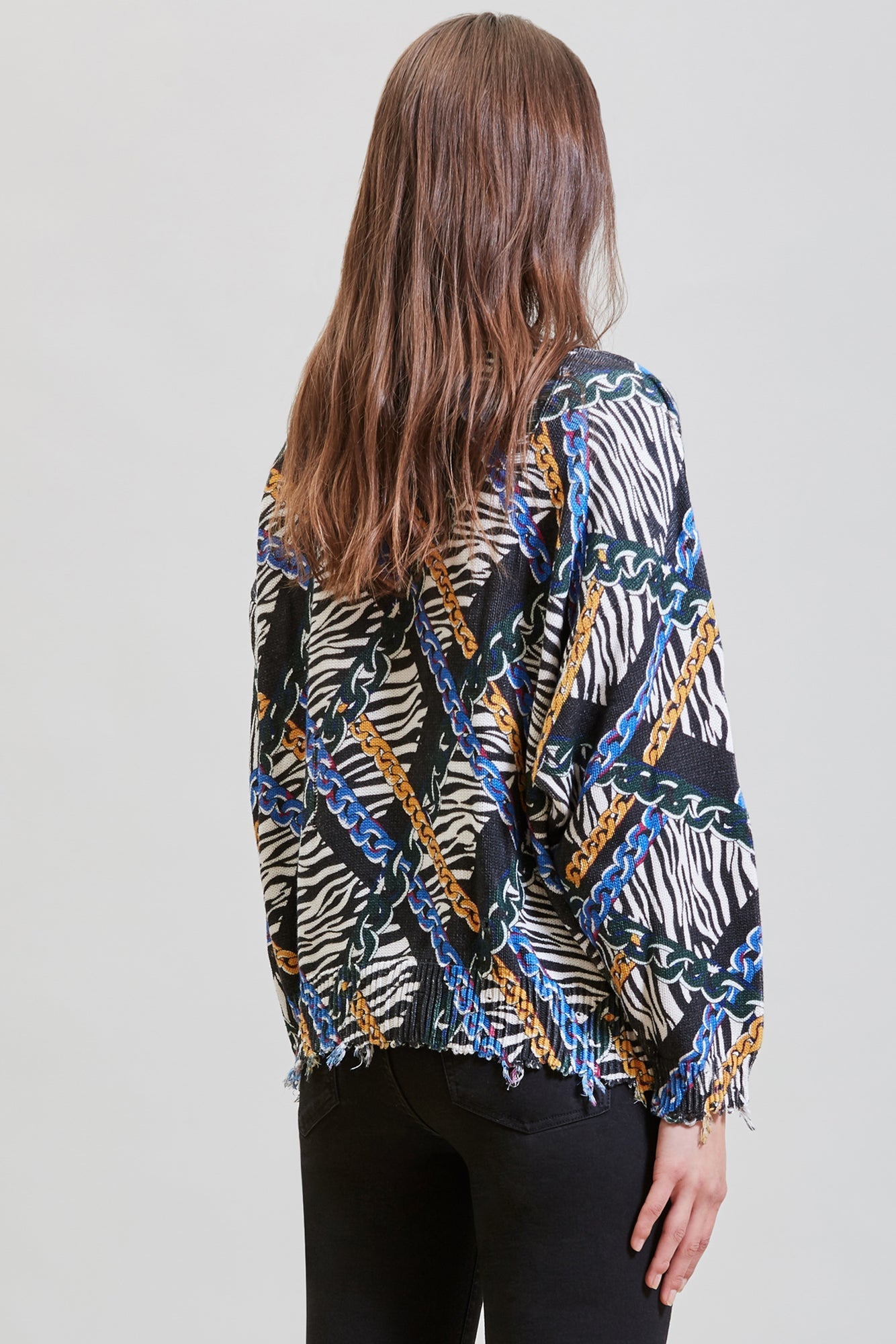 OVERSIZED SWEATER - CHAINED ZEBRA
