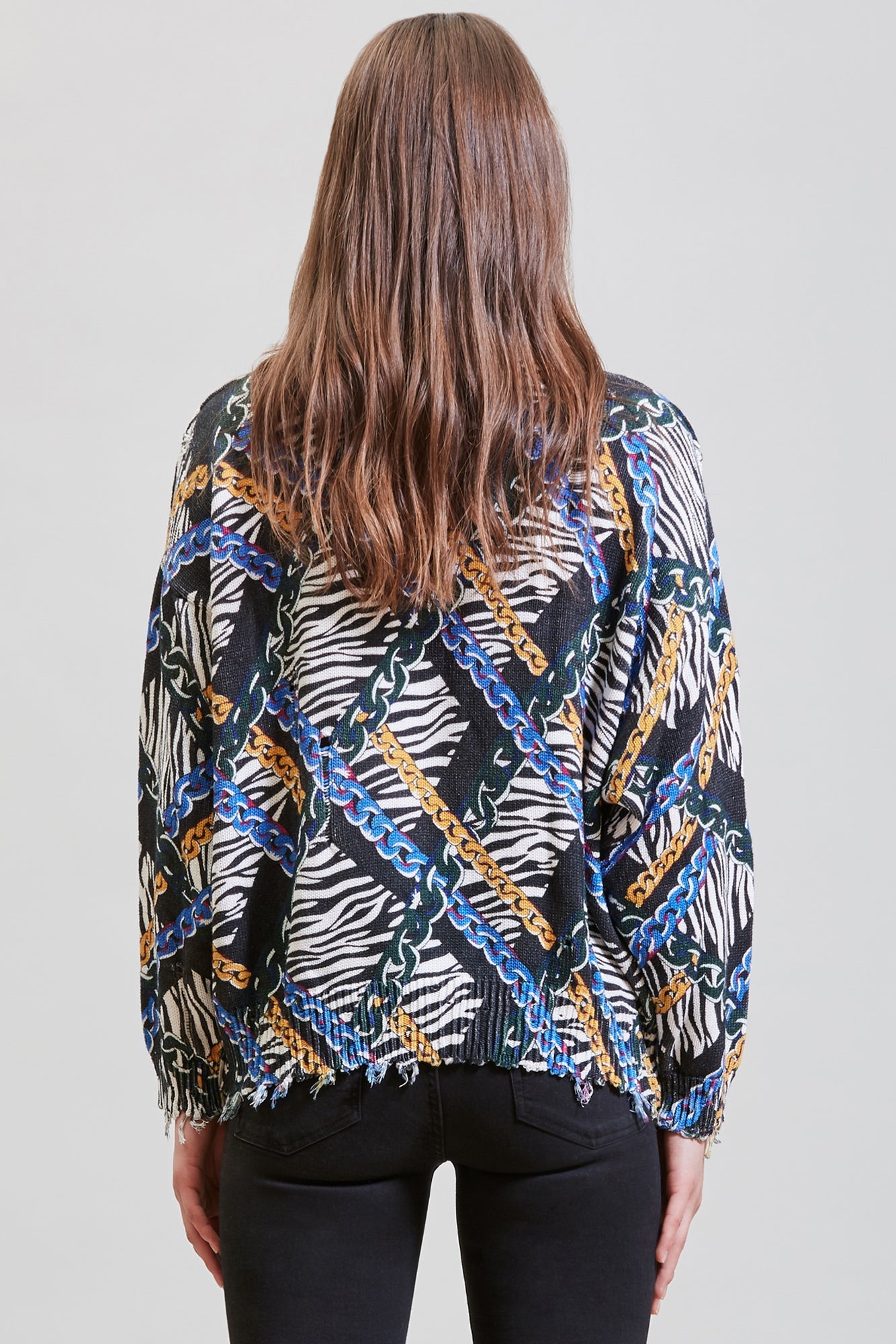 OVERSIZED SWEATER - CHAINED ZEBRA