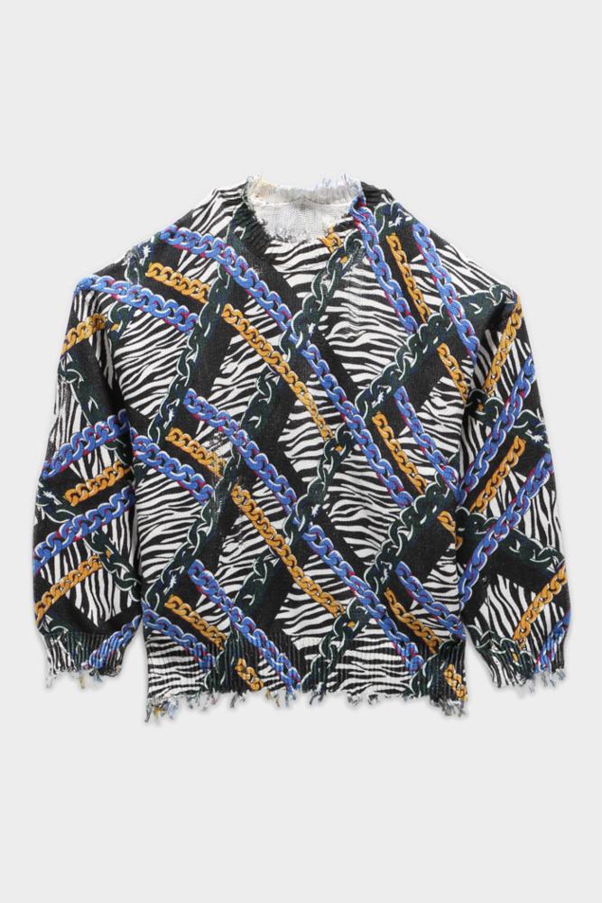 OVERSIZED SWEATER - CHAINED ZEBRA