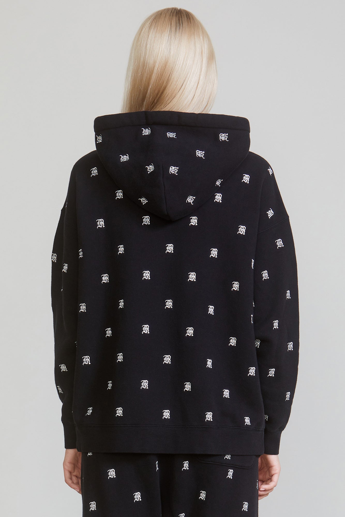 R13 ALLOVER HOODIE - BLACK