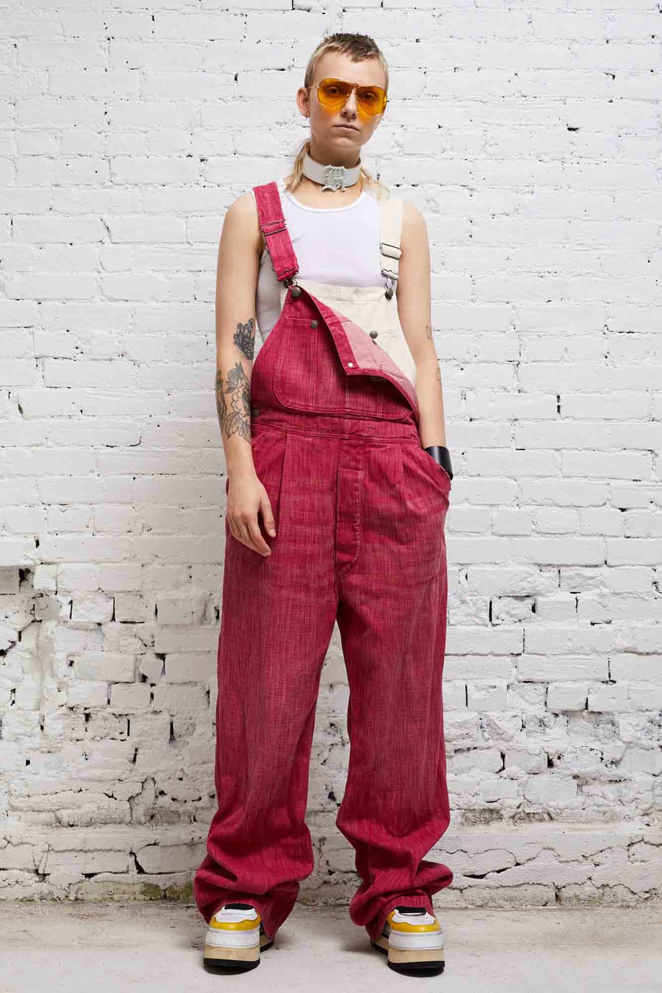 DOUBLE BIB DAMON OVERALL - VINTAGE PINK