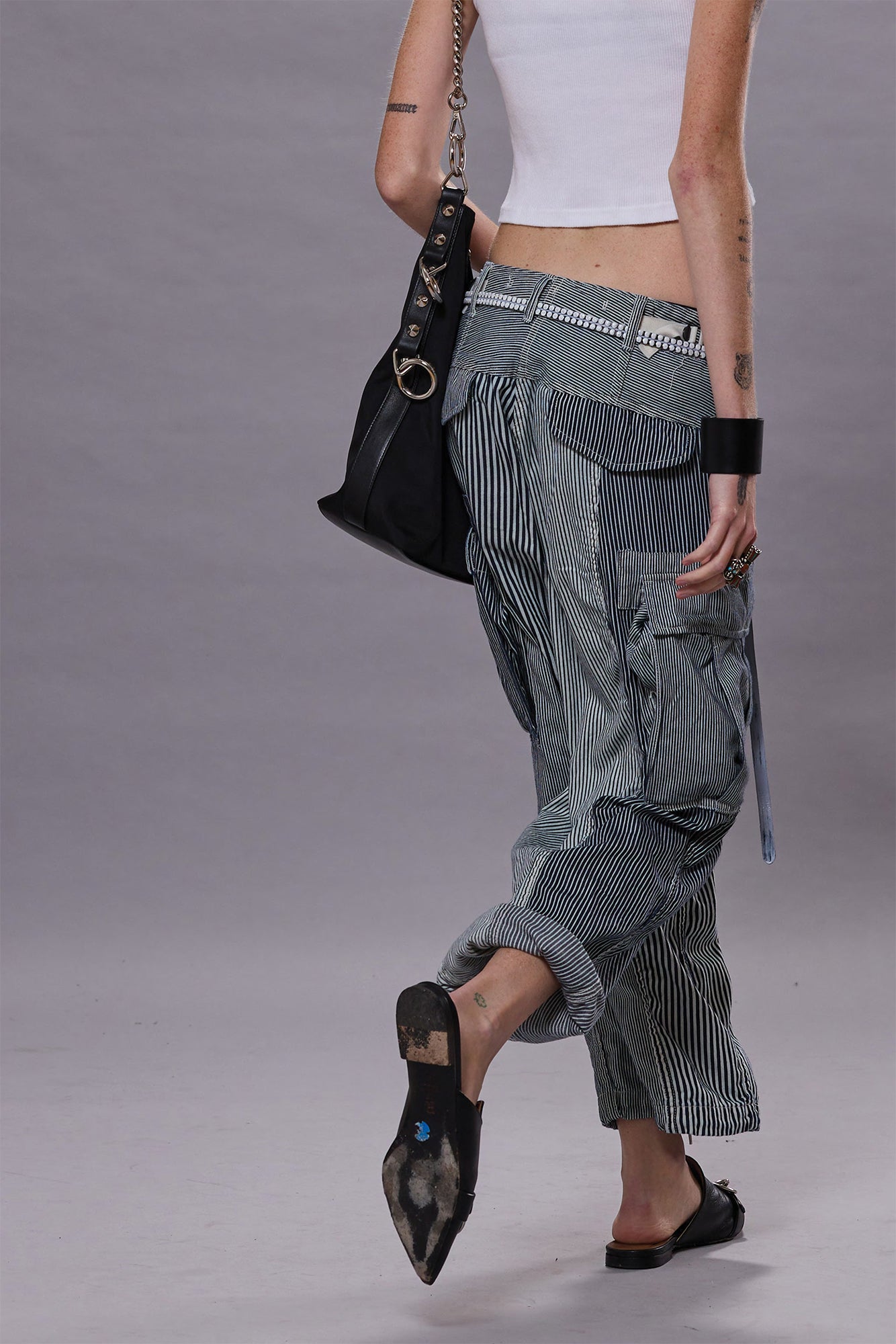 CROPPED CARGO - MULTI STRIPE RAILROAD