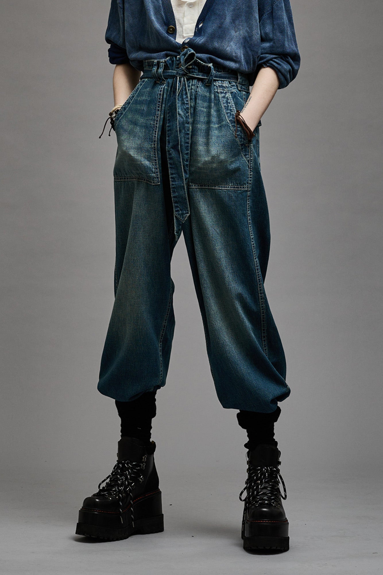 BELTED VENTI UTILITY PANT - WINDSOR BLUE