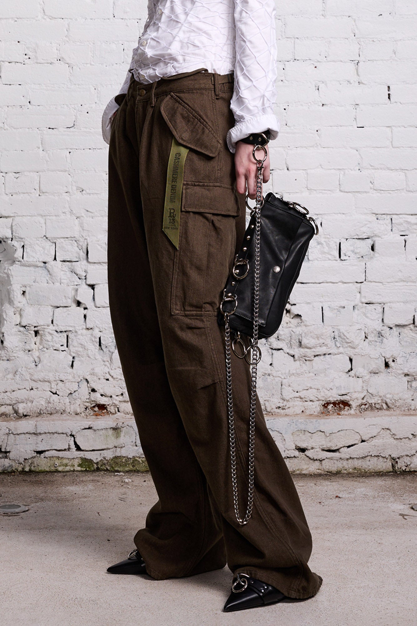DAMON CARGO PANT - OLIVE CASHMERE DENIM