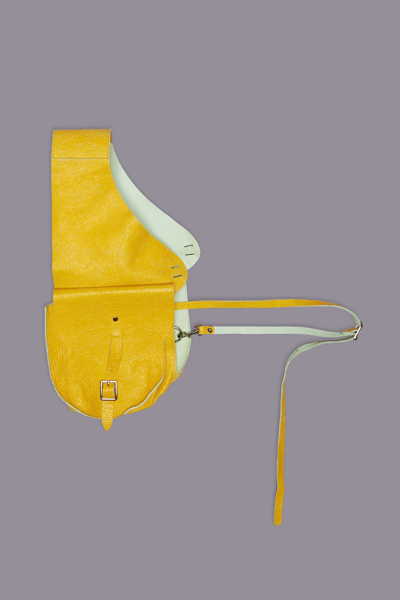 SADDLE BAG - YELLOW / AQUA