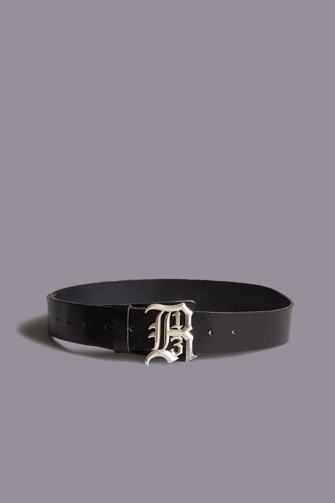 R13 LOGO BUCKLE BELT - BLACK