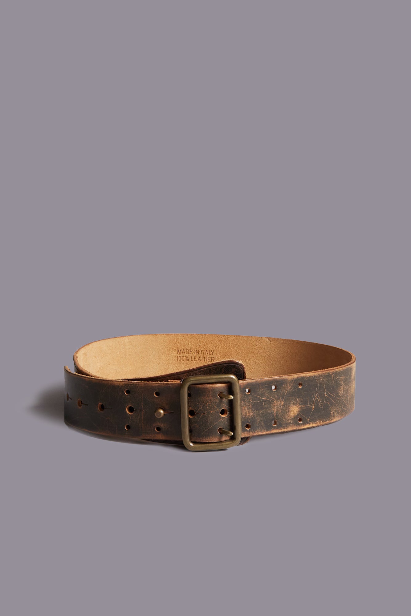 R13 MILITARY DOUBLE PRONG BELT - BROWN