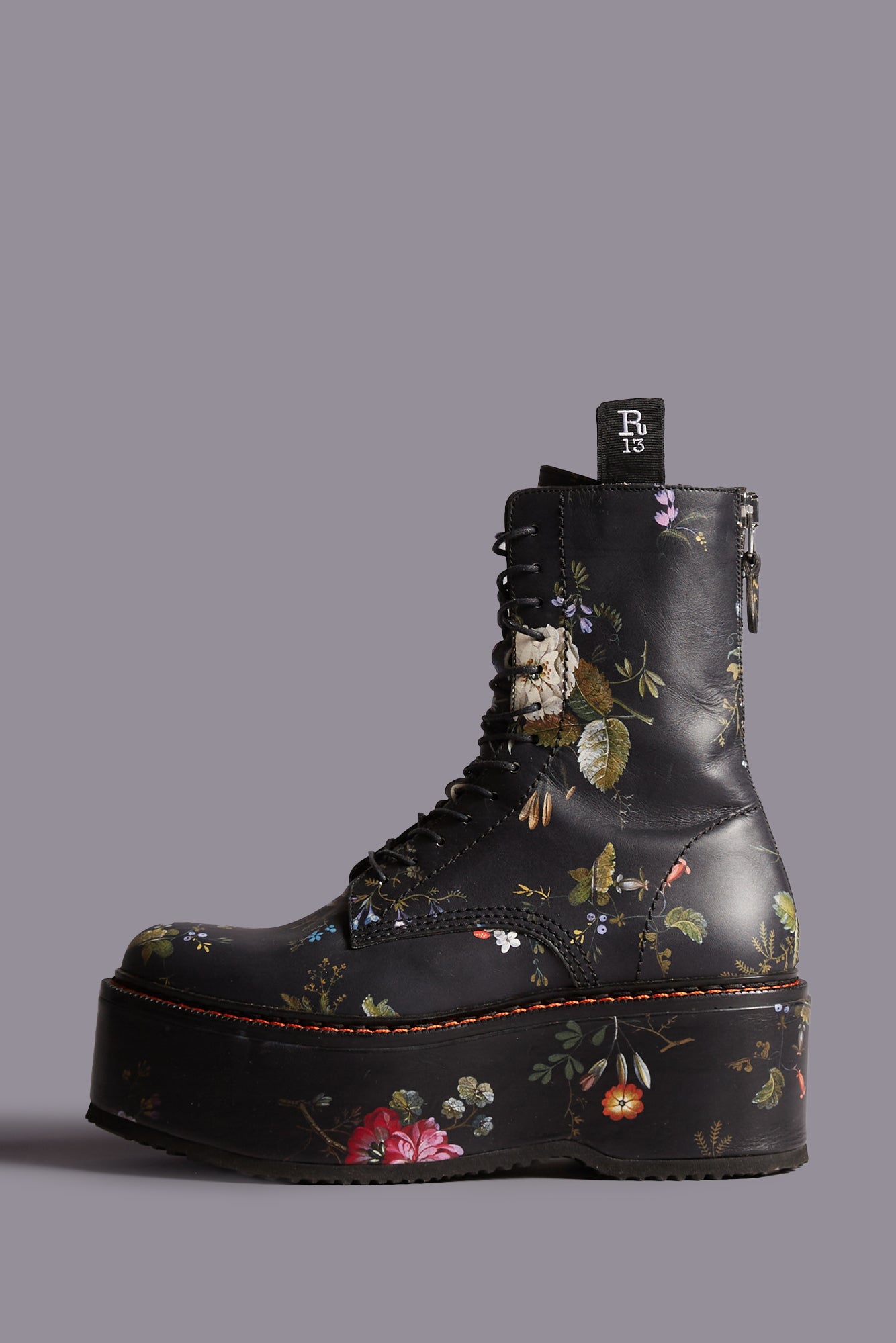 DOUBLE STACK BOOT - BLACK FLORAL