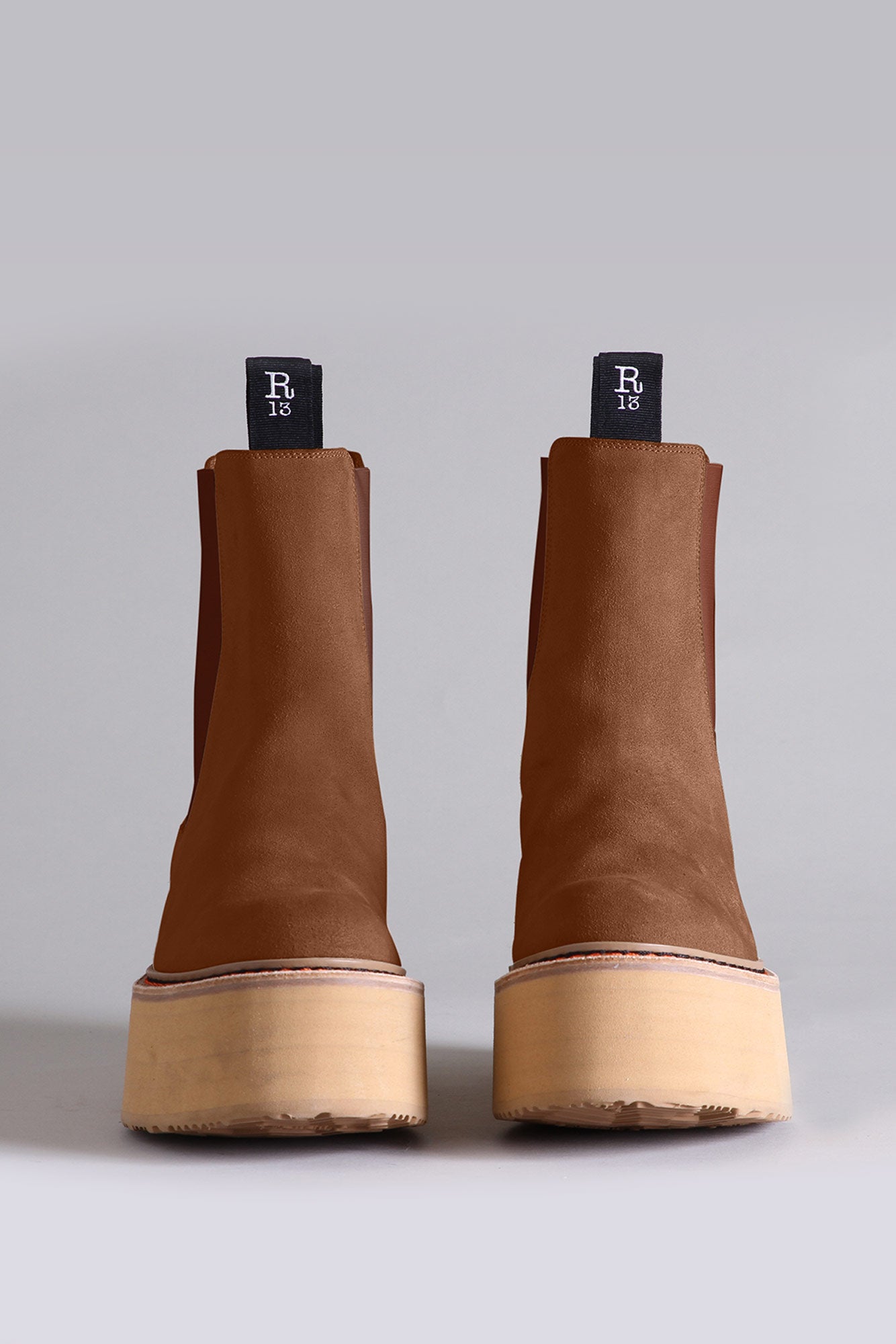 DOUBLE STACK CHELSEA BOOT - BROWN SUEDE